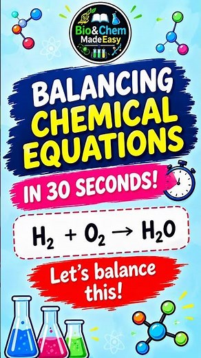 How to Balance Chemical Equations in Seconds! 🧪⚡ | Easy Chemistry Tricks