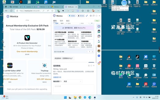 monica随时可以调用的浏览器插件 润色论文的另一种选择