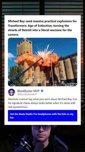 Michael Bay used massive practical explosions for Transformers Age of Extinction turning the streets