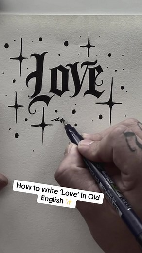 Old English Love Lettering Tutorial
