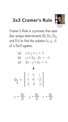 Cramer's Rule | 3x3 Systems