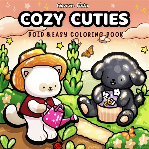 Cozy Cuties Coloring Book: 40 Kawaii Animal Designs (PDF & PNG) - Etsy