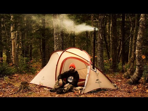 Hot Tent Camping Alone In The Forest