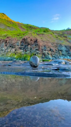 Exploring a Large Egg-Shaped Stone with Calcite Veins