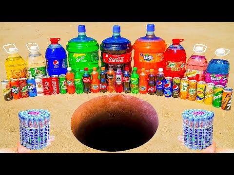 Giant Coca Cola, Fanta, Sprite and Big Pepsi, Mirinda, 7up, Chupa Chups vs Mentos Underground