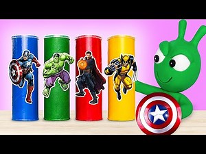 Pea Pea's Superhero Power Challenge with Colorful Chips! - Alien Clay World
