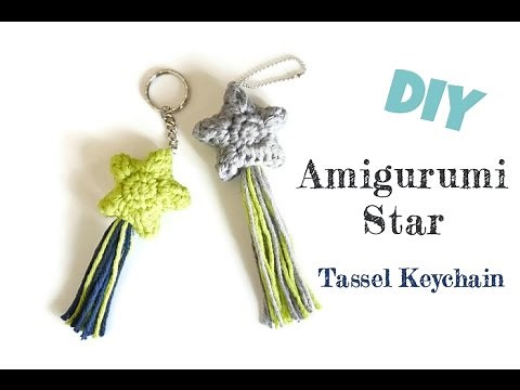 How to Make Amigurumi Crochet Star Keychain with Tassel