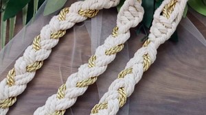 Handfasting Cord for Wedding - LIKEYO Handfasting Cord Wedding Cord, Gold Wedding Rope, Traditional Celtic Pattern Handfasting Ribbon for Wedding Ceremony