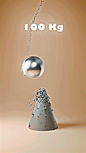 1000KG Wrecking Ball Crushing a Metal Cone in 3D! #Physics #3DSimulation #Satisfying