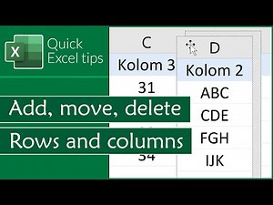 Adding, moving and deleting rows and columns