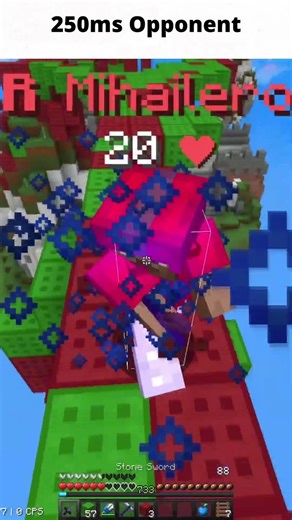 250ms Opponent #dewier #bedwars #hypixel #minecraft #montage #pvp #viral #viralvideo #virale #gaming