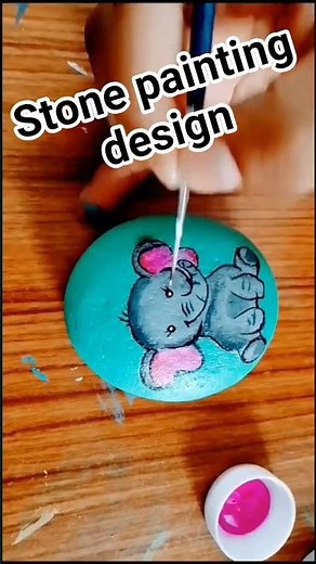 🐘 Cute Elephant Stone Painting | Easy Rock Art for Beginner