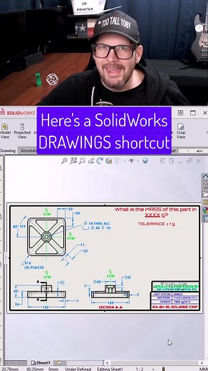 3D Rotate Drawing View #solidworks #drawings #view #rotate #3d #orientation