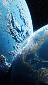 An ice planet has appeared close to Earth, its frozen surface glinting in the sunlight. Rivers of frost and shards of ice stretch toward our world as if it’s trying to merge with us. The air chills instantly, snow swirls violently, and the sky glows with a cold, eerie light. No one knows what will happen if it succeeds — Earth has never faced anything like this. #Earthimpacts #fblifestyle #mystery #iceplanet #frost #skyphenomenon #cosmic #strange #unreal #celestial #weird | Earth Impacts