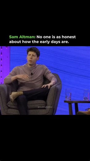 Big Brain AI on Instagram: "The early days of a startup are rarely glamorous, rejection, scarce resources, and uncertainty test every founder's resolve. Sam Altman, CEO of OpenAl, recalls how their journey was filled with failures, doubts, and constant comparisons to competitors like DeepMind. What once seemed impossible eventually became one of the most influential Al companies, only because the team pushed through long enough to find their breakthrough. For anyone building in tech, coaching, e