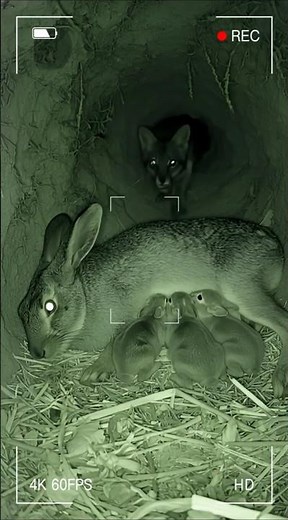 Mother rabbit in danger! 🐇🦊 Fox vs Rabbit Family Caught on Camera! #NatureIsFierce #DesperateTimes