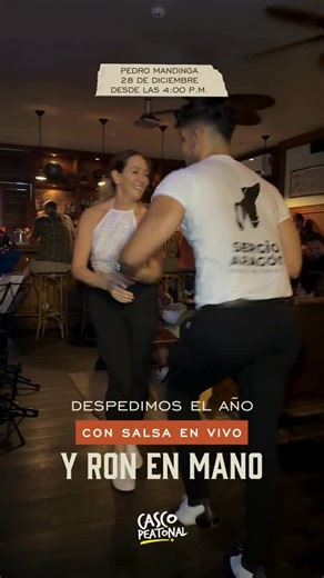 Pedro Mandinga Rum on Instagram: "Salsa en Vivo para despedir el año 💃🪇🕺 Mañana desde las 4:00 p.m. en Casco Viejo los esperamos para vivir la tradición de una buena salsa decembrina y un buen trago en mano 🥃🍃"