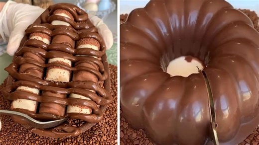 Dessert Crafting with Melted Chocolate and Kinder