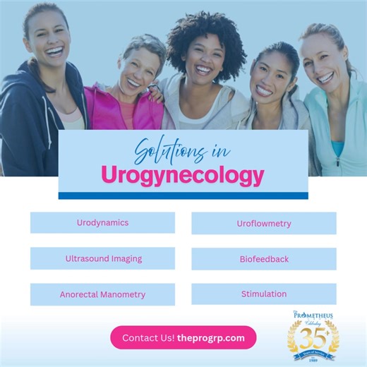 The Prometheus Group® specializes in the manufacture and sales of advanced diagnostic and rehabilitative medical devices designed to support urogynecology practices. Our product portfolio includes innovative solutions for Urodynamics, Ultrasound Imaging, Anorectal Manometry (ARM), Uroflowmetry, Biofeedback, and Stimulation. To learn more, visit us online at https://tinyurl.com/5n7rte4w or contact us at (603) 749‑0733. #Urogynecology #Urogynecologist #Urogyn #FemalePelvicMedicine #PelvicHealth #P