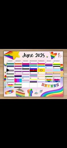 here's the pride month calendar if y'all need it 💖