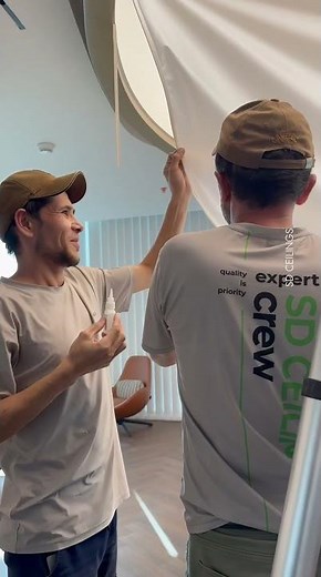 Translucent stretch ceiling with backlight