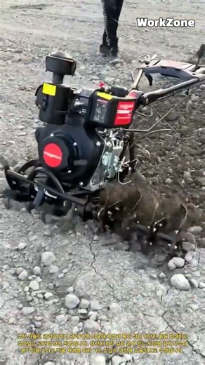 소형 관리기로 자갈 섞인 단단한 땅 로터리 치기 #worker #process #farming #agriculture #cultivator