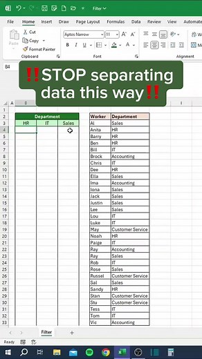 68K views · 829 reactions | How to filter in excel #excel #microsoft #microsoftexcel #office #word #o #powerpoint #business #cursodeexcel #data #msexcel #curso #cursoexcel #powerbi #exceltips #motivation #datascience #microsoftoffice #n #aprenderexcel #planilhas #dicasexcel #windows #dashboard #cursos #ado #exceltraining #like #excelbasico #dataanalytics | គរុសិស្ស ICT | Facebook