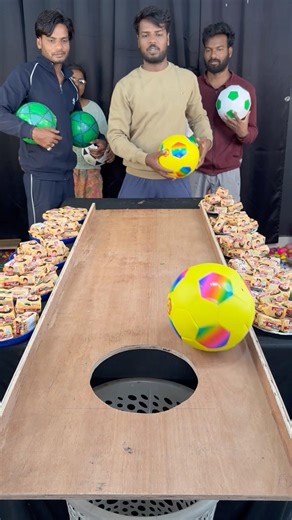 Roll foot ball drop hole all family members win big word Parle ji biscuits challenge 543532#shorts