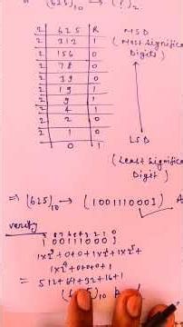 Number System Conversion Trick: (625)_{10} to Binary! #Shorts