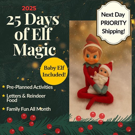 25 Day Elf Kit 2025: and Scenes With Baby Elf Arrival - Etsy