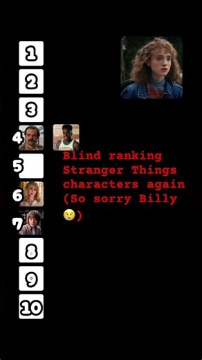 Blind ranking ST characters again#strangerthings