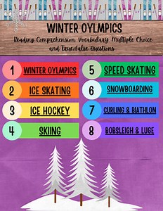 Winter Olympics Unit | Informational Texts, Vocabulary & Comprehension