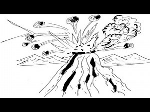 How to Draw a Volcano - Easy Step by Step Tutorial