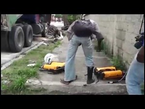 Pest control professional being attacked by bugs