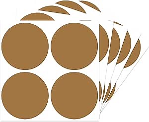 STARLIBOO Dot Stickers, 3 inch Removable Circle Stickers, Round Price Stickers, Writable Stickers for Office, Garage Sale,Yard Sale(200Pcs, Brown)