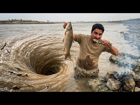 Relaxing whirlpool hole 136 | asmr eating fish | natural beautiful place #asmr