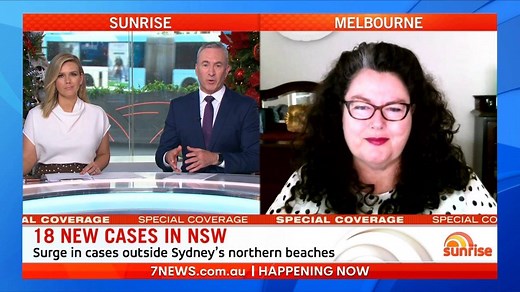 Epidemiologist Professor Catherine Bennett joined Beretts and Eddy to discuss the "worrying" new COVID-19 cases detected in Sydney and Melbourne ahead of New Year's Eve celebrations. Latest updates: 7news.link/coronavirus | Sunrise