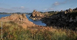 The pink granite coast, Cotes d Armor department, Brittany in France