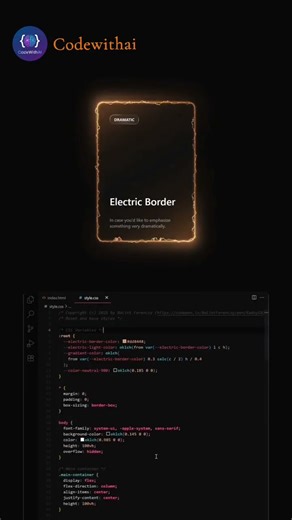 Make Your Web Elements Glow: Electric Border with Pure CSS 🔥#coding #viral#shorts#tech#css#animation