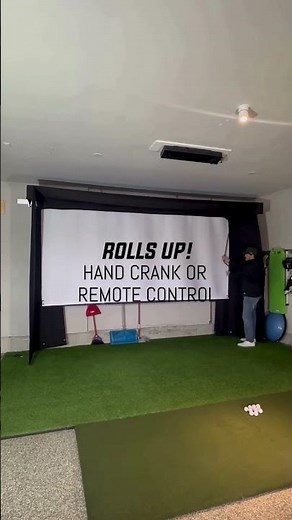 Awesome new semi-retractable garage golf sim!