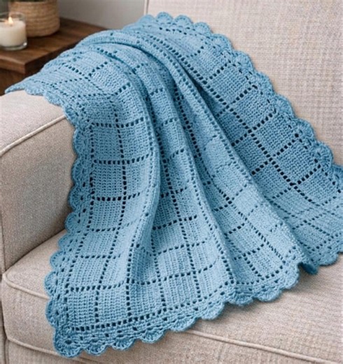 Crochet Baby Blanket Pattern, Windowpane Crochet Blanket Pattern (PDF Download) - Etsy