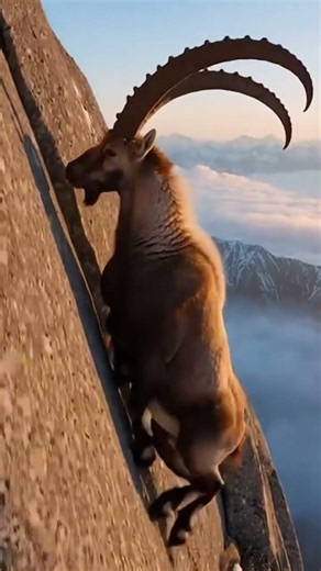 The Scream of a Mountain King! 👑When a Goat Conquers the Clouds#wildlife#shorts#mountains#viral