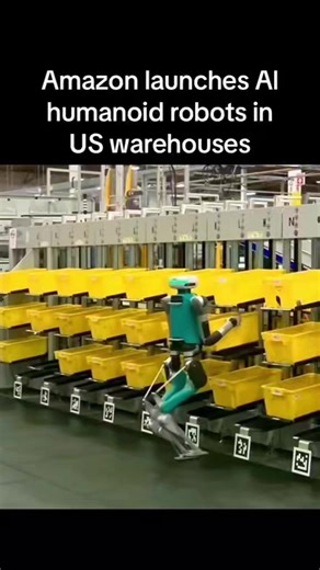 The Robots Are Here‼️🤖 Amazon Tests Using Humanoid Robots in Warehouses 🤖 For years, Amazon has used robots to help fulfill customer orders. But now the e-commerce giant is testing the use of humanoid-looking bots to work at its warehouses. Digit was developed by Agility Robotics, a startup based in Corvallis, Oregon, and backed by Amazon. The robot, which can walk forwards, backwards and sideways, and can crouch – is 5ft 9in (175cm) tall and weighs 143lb (65kg). It can carry up to 35lb (16kg)
