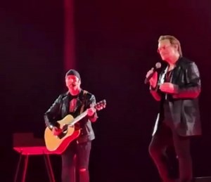 Bono sings Depeche Mode’s “Personal Jesus” snippet during U2’s performance of “When Love Comes To Town” at Sphere - Las Vegas | The Grabbing Hands