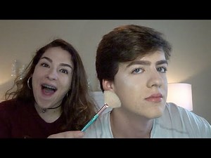 SISTER PUTS MAKEUP ON BROTHER!!