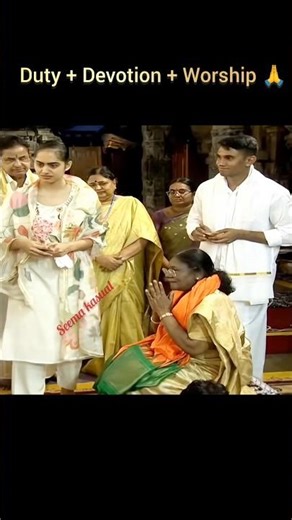 President staff with Drupadi murmu at Venkateshwar mandir