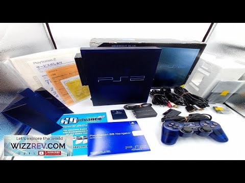 PlayStation 2 Console Midnight Blue SCPH 50000 Boxed HDD Stand Japanese Tested