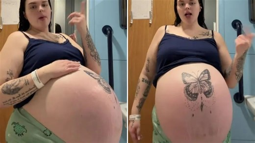 Mum-to-be shows off MASSIVE baby bump - some say ‘there must be 10 in there’