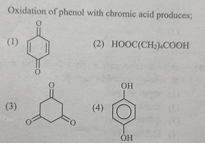 Oxidation of phenol with chromic acid produces;(1)O=C1C=CC(=O... | Filo