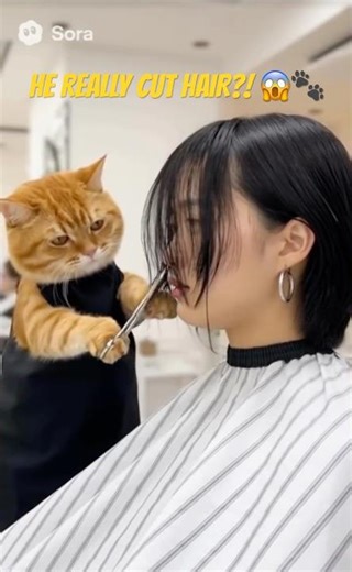 Cat Turns Into a Barber?! ✂️😹 Watch His Hilarious Haircut Skills!